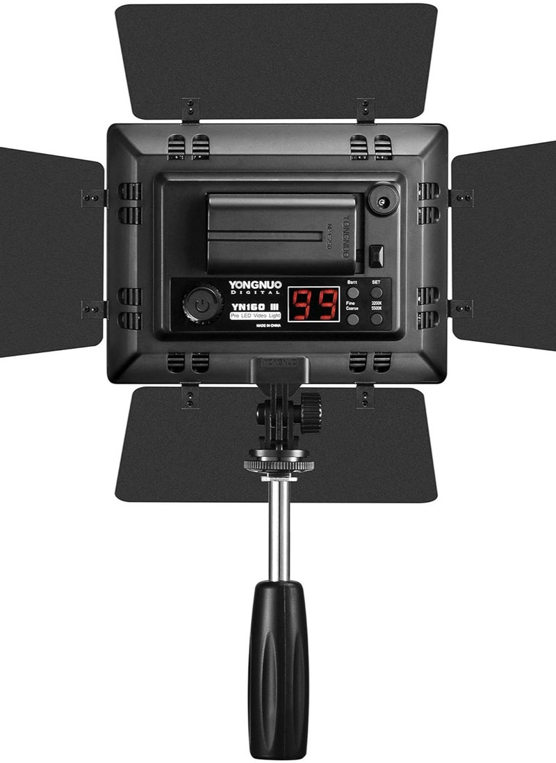 YONGNUO YONGNUO YN160 III LED Video Light – 192 LEDs, Adjustable Brightness, Dual Color Temperature Plates  - Image 3
