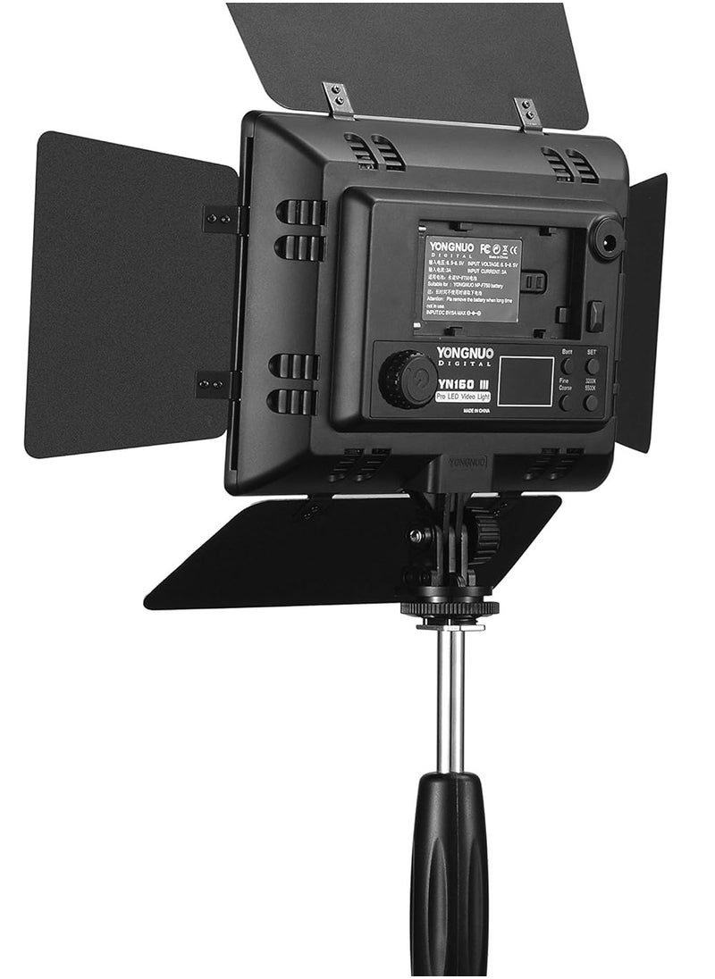 YONGNUO YONGNUO YN160 III LED Video Light – 192 LEDs, Adjustable Brightness, Dual Color Temperature Plates  - Image 4