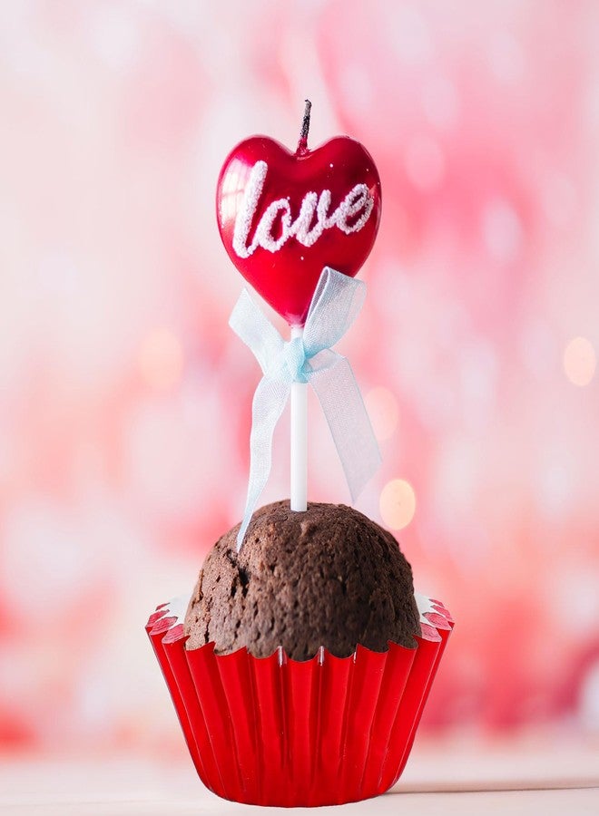 Whaline 300Pcs Valentine's Day Mini Foil Cupcake Liners Baking Cups Red Pink Gradient Foil Metallic Cupcake Wrappers Muffin Liners for Wedding Anniversary Birthday Party - Image 5