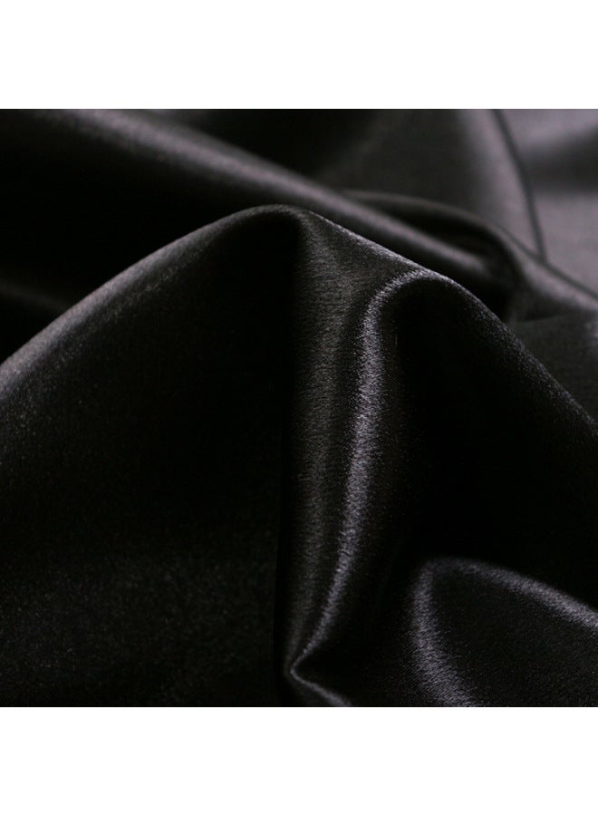 Generic Double-sided Crystal Satin Solid Color Photo Background Cloth Ins Style Jewelry Cosmetics Nail Art Shooting Decorative Props Photography-Body Color:Black Black 75*100cm