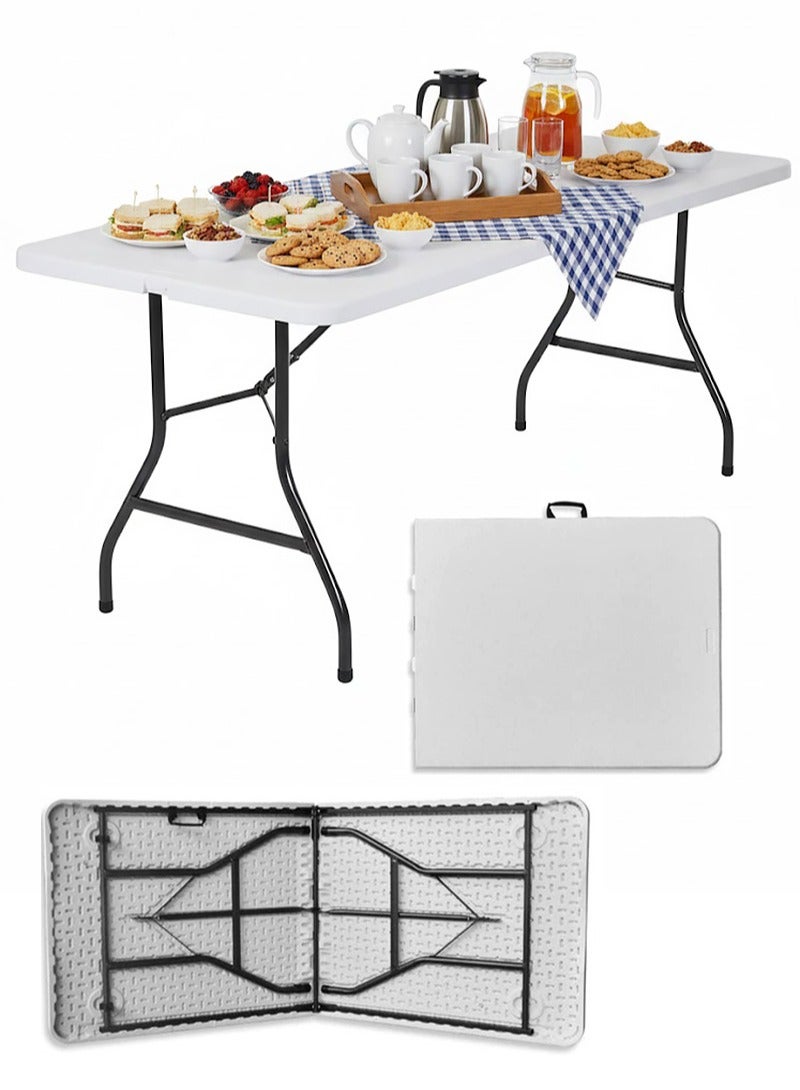 إيه جي دي طاولة طعام قابلة للطي، للاستخدام الداخلي والخارجي للتخييم والنزهات والحديقة 74x74x180 سم - Image 1