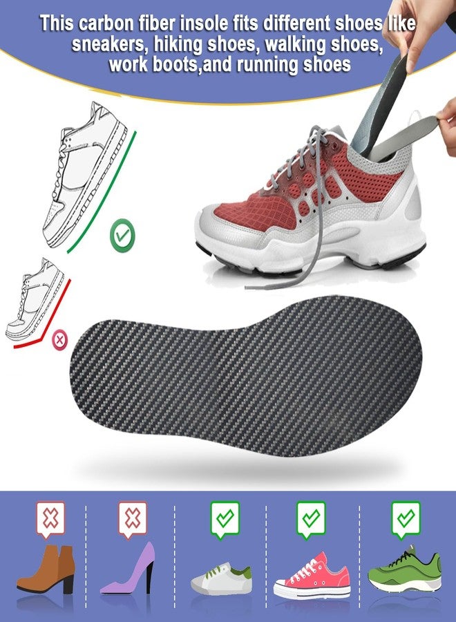 VEJESIME Carbon Fiber Insole, 1 Pair Rigid Shoe Insert for Men & Women Recovery of Arthritis, Turf Toe, Morton's Extension, Hallux Rigidus Insole Support (10.43"-265mm-Men's 10-10.5/Women's 11-11.5) - Image 3