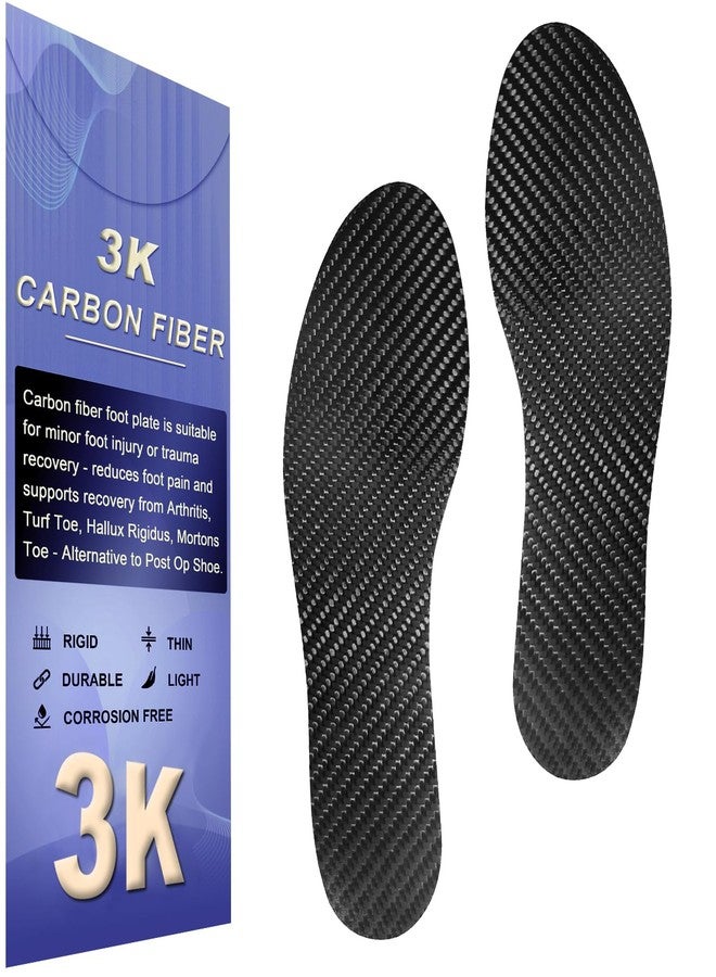 VEJESIME Carbon Fiber Insole, 1 Pair Rigid Shoe Insert for Men & Women Recovery of Arthritis, Turf Toe, Morton's Extension, Hallux Rigidus Insole Support (10.43"-265mm-Men's 10-10.5/Women's 11-11.5) - Image 1