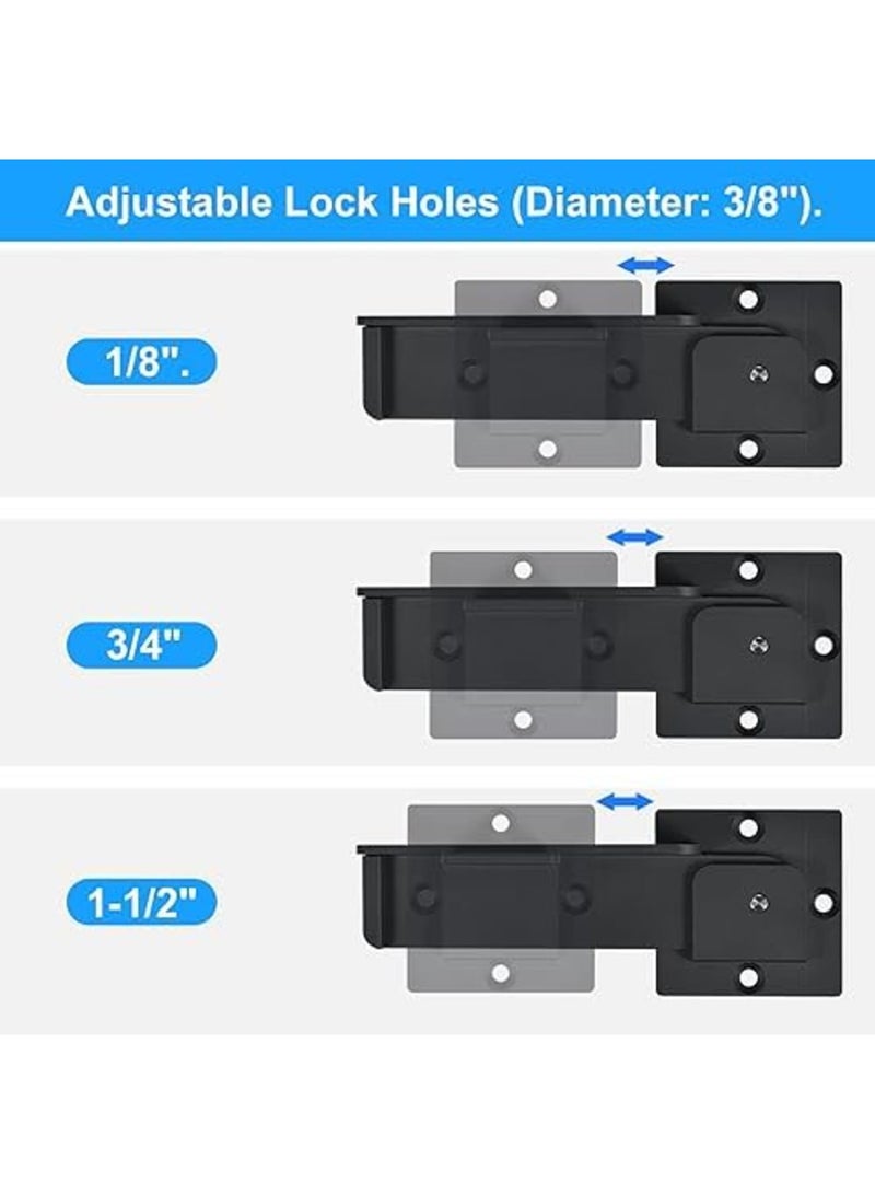 Luckam Flip Gate Latch Lock with Padlock Hole, 4mm Heavy Duty Aluminum Alloy Adjustable Door Latch for Sliding and Swing Open Door, Outdoor Gate, Wooden Fence, Barn Door, Shed, Garage, Yard (7.5") - Image 5