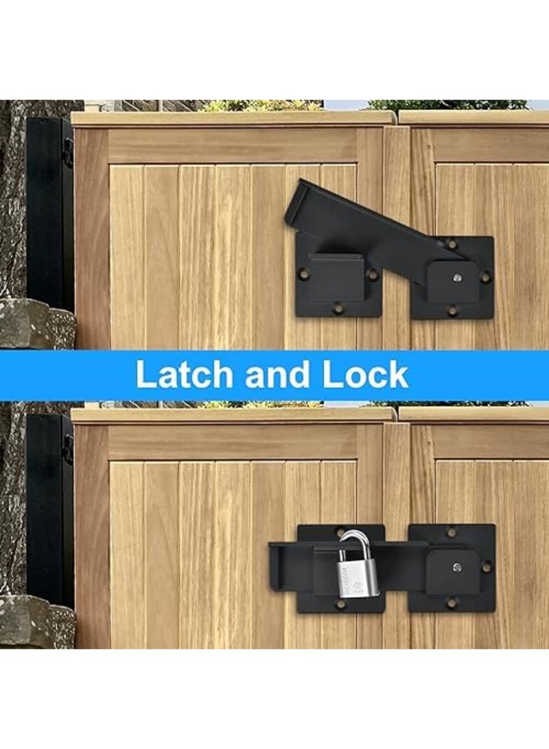 Barakah Flip Gate Latch Lock with Padlock Hole, 4mm Heavy Duty Aluminum Alloy Adjustable Door Latch for Sliding and Swing Open Door, Outdoor Gate, Wooden Fence, Barn Door, Shed, Garage, Yard (7.5") - Image 2