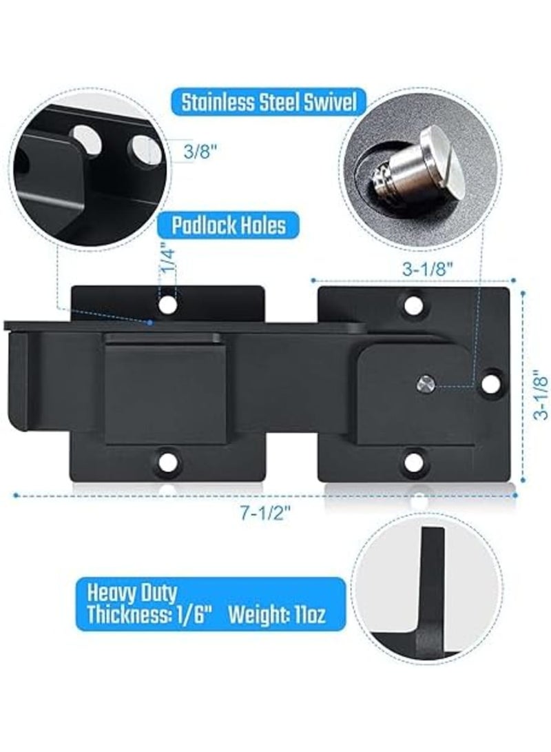 Barakah Flip Gate Latch Lock with Padlock Hole, 4mm Heavy Duty Aluminum Alloy Adjustable Door Latch for Sliding and Swing Open Door, Outdoor Gate, Wooden Fence, Barn Door, Shed, Garage, Yard (7.5") - Image 3