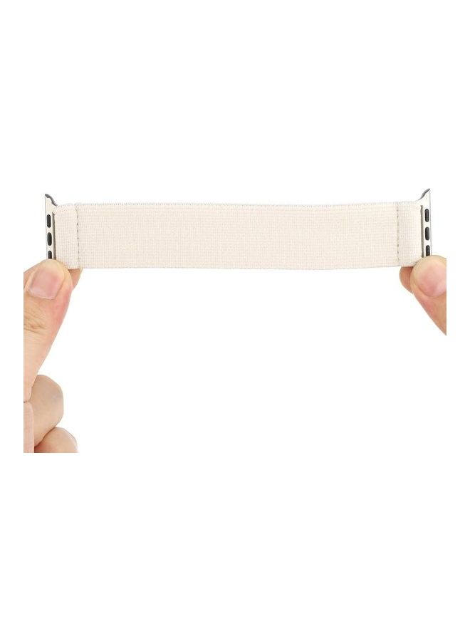 إسكدنيا Solid Colour Silicone Replacement Strap Watchband For Apple Watch Series 1/2/3/4/5/6/7/SE 42-44-45mm White - Image 5