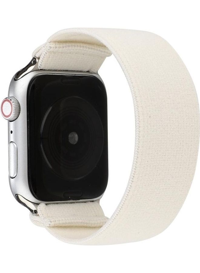إسكدنيا Solid Colour Silicone Replacement Strap Watchband For Apple Watch Series 1/2/3/4/5/6/7/SE 42-44-45mm White - Image 1