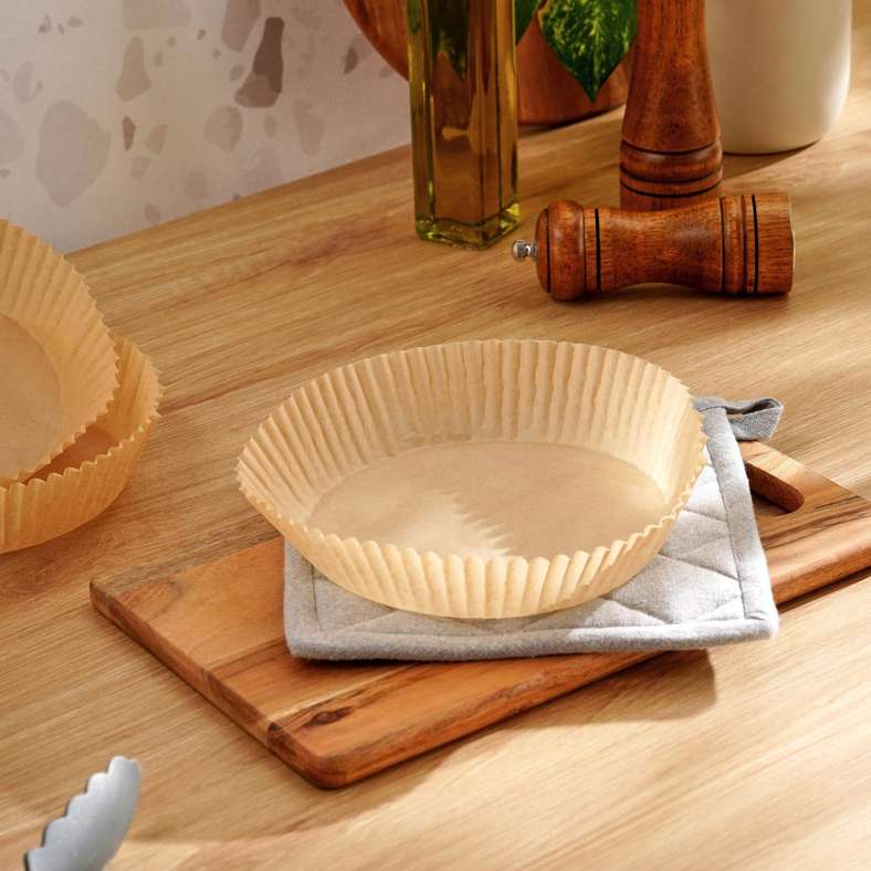 Pan Home طقم بطانات قلاية الهواء 100 قطعة - بني