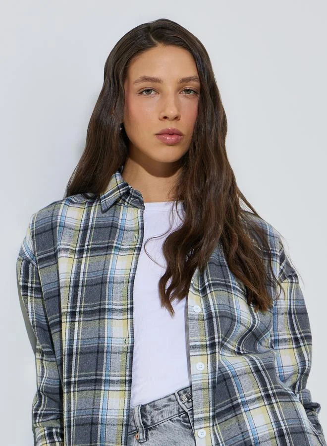 ستايلي Multi Plaid Long Sleeve Casual Shirt