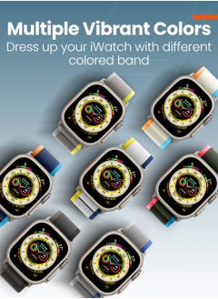 Moxedo Moxedo Trail Loop Watch Band Adjustable Sports Nylon Woven with Convenient Pull Tab Compatible with Apple Watch Band Series 8/7/6/5/4/3/2/1/SE Ultra design for 44mm/45mm/49mm (Red/Blue)  - Image 4