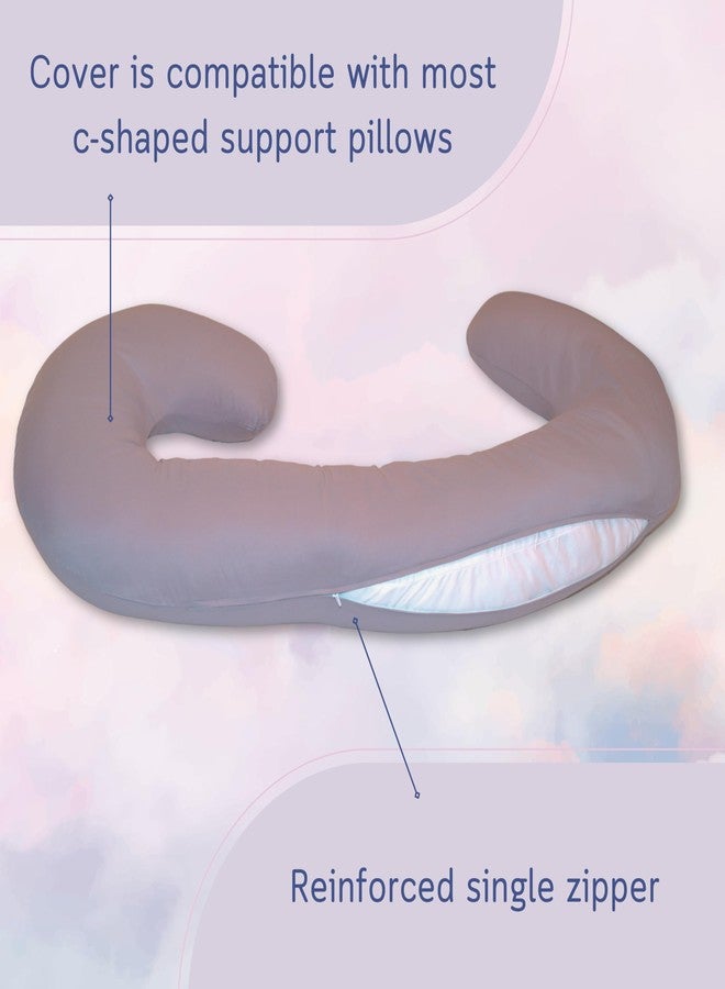 The Daisy Bee New Microfiber Zippered Replacement Maternity Body Pillow Cover (Grey) - Image 3