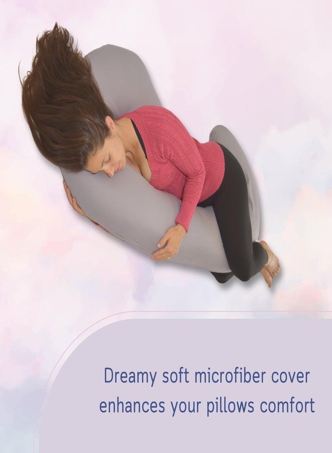The Daisy Bee New Microfiber Zippered Replacement Maternity Body Pillow Cover (Grey) - Image 2