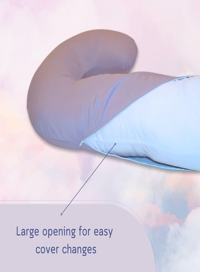 The Daisy Bee New Microfiber Zippered Replacement Maternity Body Pillow Cover (Grey) - Image 5