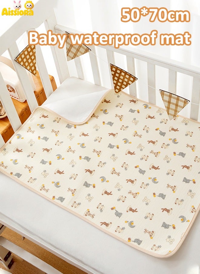 Aissiora 50x70cm Baby Waterproof Bed Pad Baby urine-proof mattress Baby washable urine pad Female menstrual mattress Anti-side leakage menstrual mattress Reusable incontinence pad For babies/adults/pets  - Image 1
