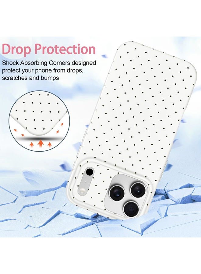 Hython for iPhone 17 Pro Max Case Cute Polka Dot Aesthetic Design Simple Cover 6.9", Thin Slim Anti-Scratch Soft TPU Bumper Shockproof Rubber Protective Phone Cases for Women Girls Girly Boys, White - Image 4