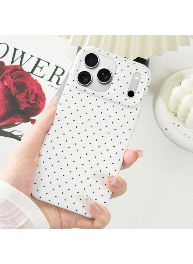 Hython for iPhone 17 Pro Max Case Cute Polka Dot Aesthetic Design Simple Cover 6.9", Thin Slim Anti-Scratch Soft TPU Bumper Shockproof Rubber Protective Phone Cases for Women Girls Girly Boys, White - Image 2