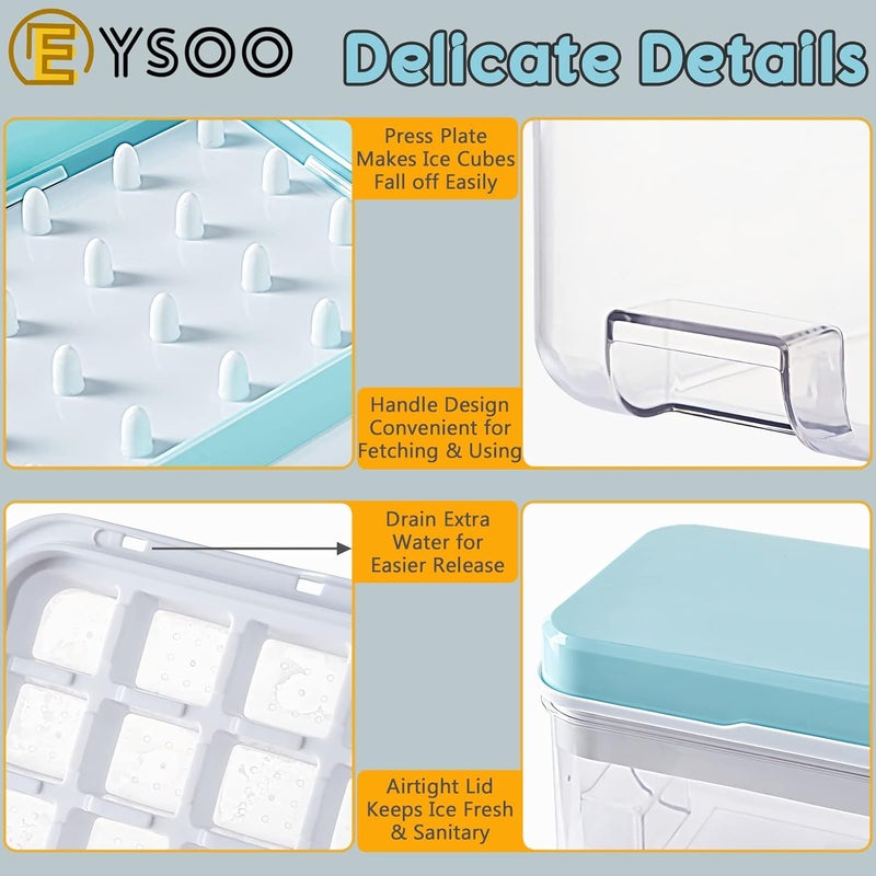 Ice Cube Tray with Lid - 64 Grids Easy-release Silicone Ice Cube Molds for Freezer - Image 5