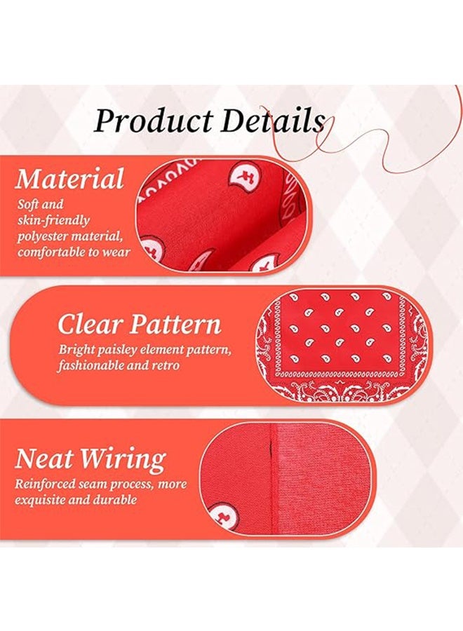 HY 3 PCS Paisley Bandanas -Head Scarf for Men and Women - Versatile Polyester-Cotton Headscarves for Parties and Cowboy Style - Image 3