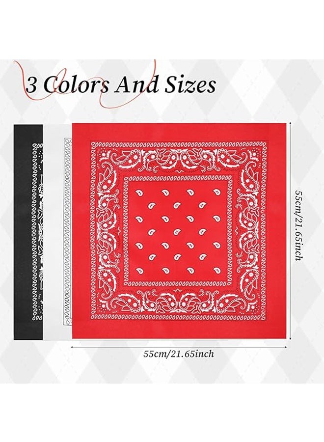 HY 3 PCS Paisley Bandanas -Head Scarf for Men and Women - Versatile Polyester-Cotton Headscarves for Parties and Cowboy Style - Image 2