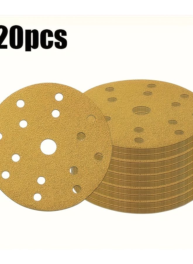 20 قطعة 180 حبيبة 6 بوصة 150 ملم مجموعة وسادات سنفرة وتلميع ذاتية اللصق للسيارة - Image 2