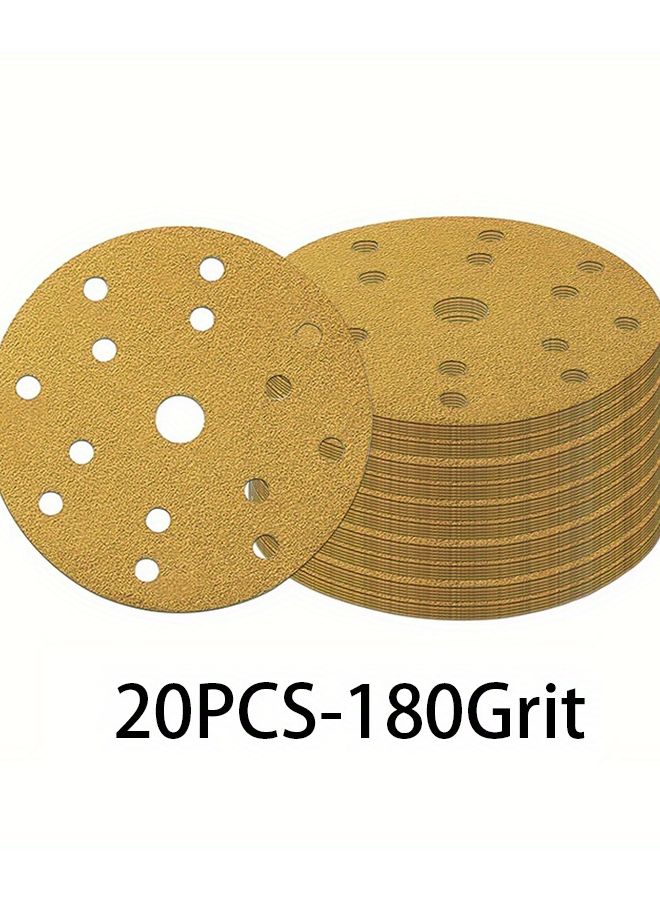 20 قطعة 180 حبيبة 6 بوصة 150 ملم مجموعة وسادات سنفرة وتلميع ذاتية اللصق للسيارة - Image 1