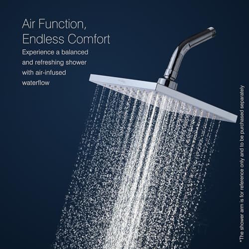 Hindware Italian Collection F160217CP Classical Air Function Overhead Shower for Bathroom | 200mm - Square Shape | Made of ABS | Works in 0.5-3.0 Bar Pressure | ARM NOT INCLUDED - Image 2