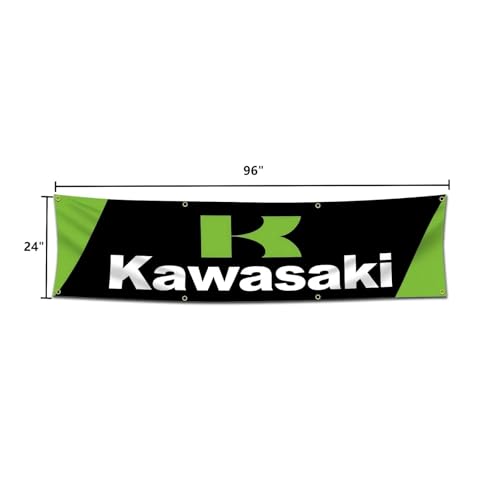 Ctemnpho Flag Banner Decor Racing, Banner for Garage Man Cave Dorm Room, 2x8ft, Green - Image 2