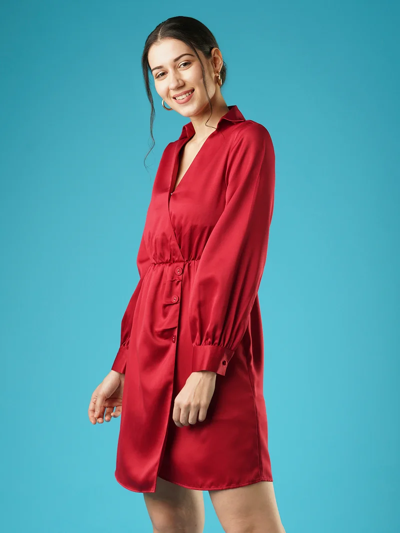 جلو باص فستان ساتان جلوبس نسائي