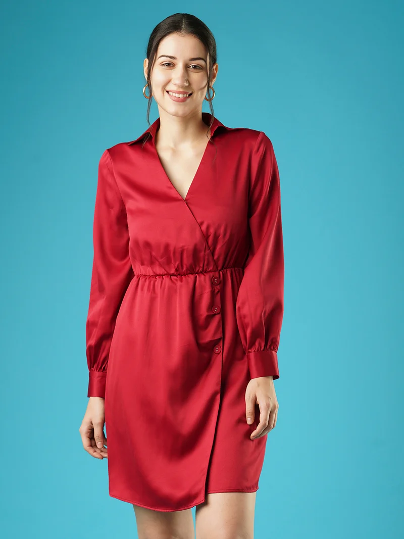 جلو باص فستان ساتان جلوبس نسائي