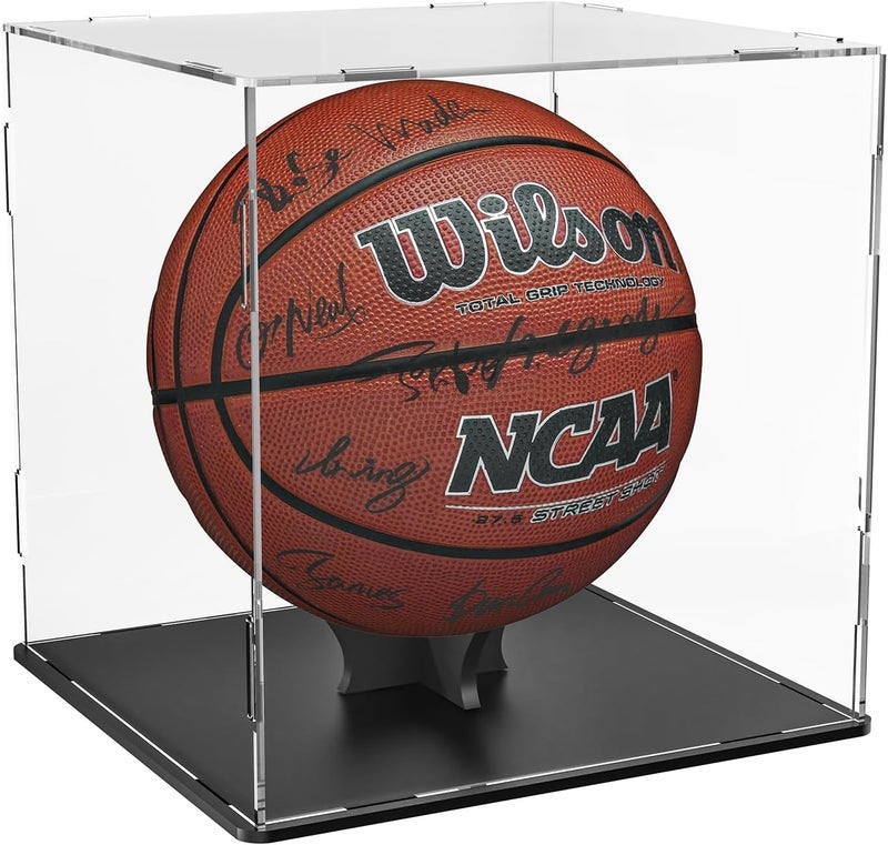 WANLIAN Basketball Display Case StandClear Acrylic Display Case for Action Figures Toys CollectiblesSoccer Ball Need selfAssembly98x98x11inch25x25x28cm - Image 2