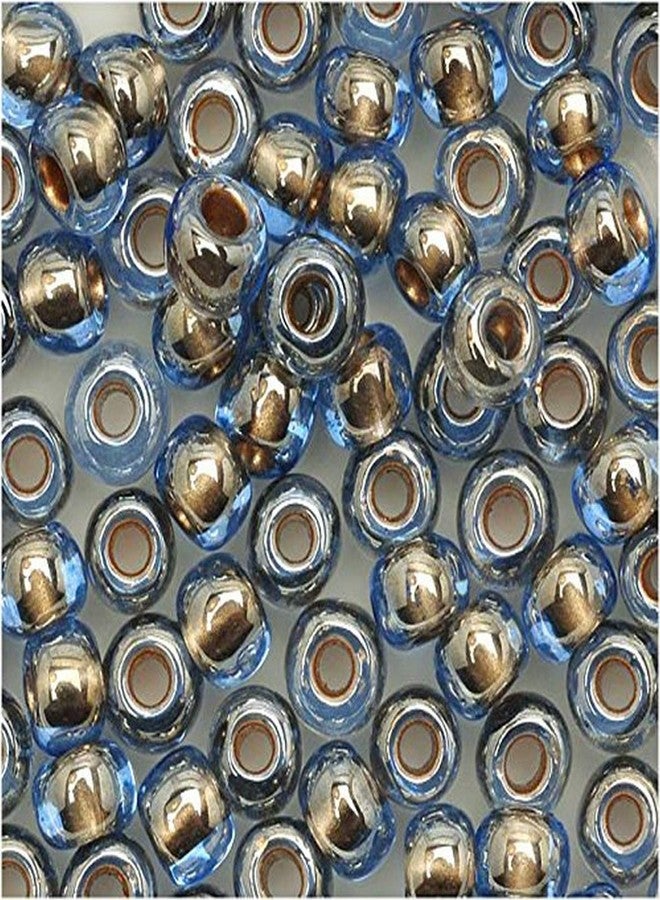 Toho Round Seed Beads 6/0 #992 'Gold Lined Lt Montana Blue' 8 Gram Tube