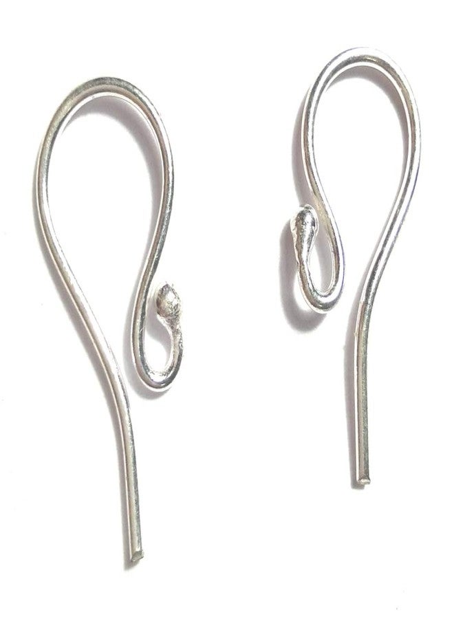 Sparkle Silver Plated 26 mm Copper Ear Wire Ball Dot French Hook Dangle Earring Connector - 100 Pieces