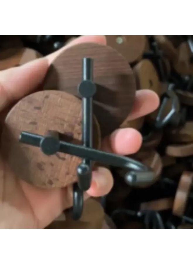 5 قطع خطافات حائط من خشب الجوز بدون لاصق ولا مسامير متينة لتعليق المعاطف مثبتة على الباب - Image 2