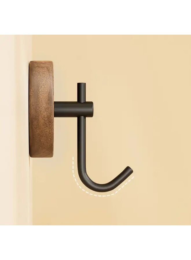 5 قطع خطافات حائط من خشب الجوز بدون لاصق ولا مسامير متينة لتعليق المعاطف مثبتة على الباب - Image 1