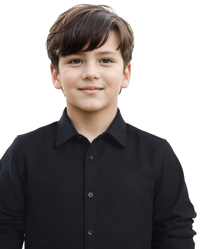 Rare Ones Rare Ones Kids Tago Black Cotton Full Sleeve Button Solid Regular Fit Shirt
