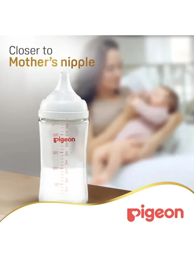pigeon Softouch Wide Neck Glass Nursing Bottle, Bpa Free - 240 ML