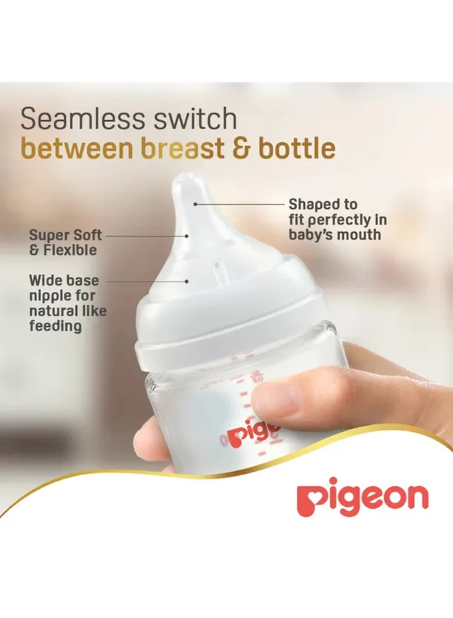 pigeon Softouch Wide Neck Glass Nursing Bottle, Bpa Free - 240 ML