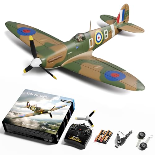 volantexrc Brushless RC Plane 4 Channel Remote Control Airplane Fighter Spitfire RTF with Aileron Gyro Aerobatics 3 Modes Easy to Fly Hobby Radio Controlled Aircraft for Beginners - Image 1