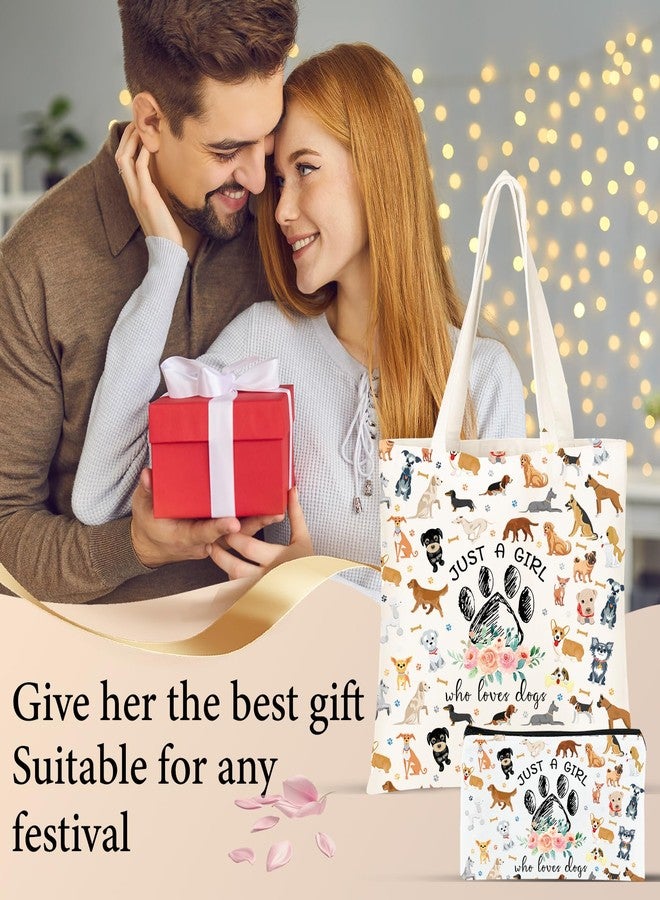 DHQH Canvas Tote Bag for Women, Cute Dog Gifts for Dog Lover, Animal Lover Gift Reusable Grocery Bag for Women, Birthday Gifts for Mom Daughter Bestie Friends Who Loves Dog. - Image 5