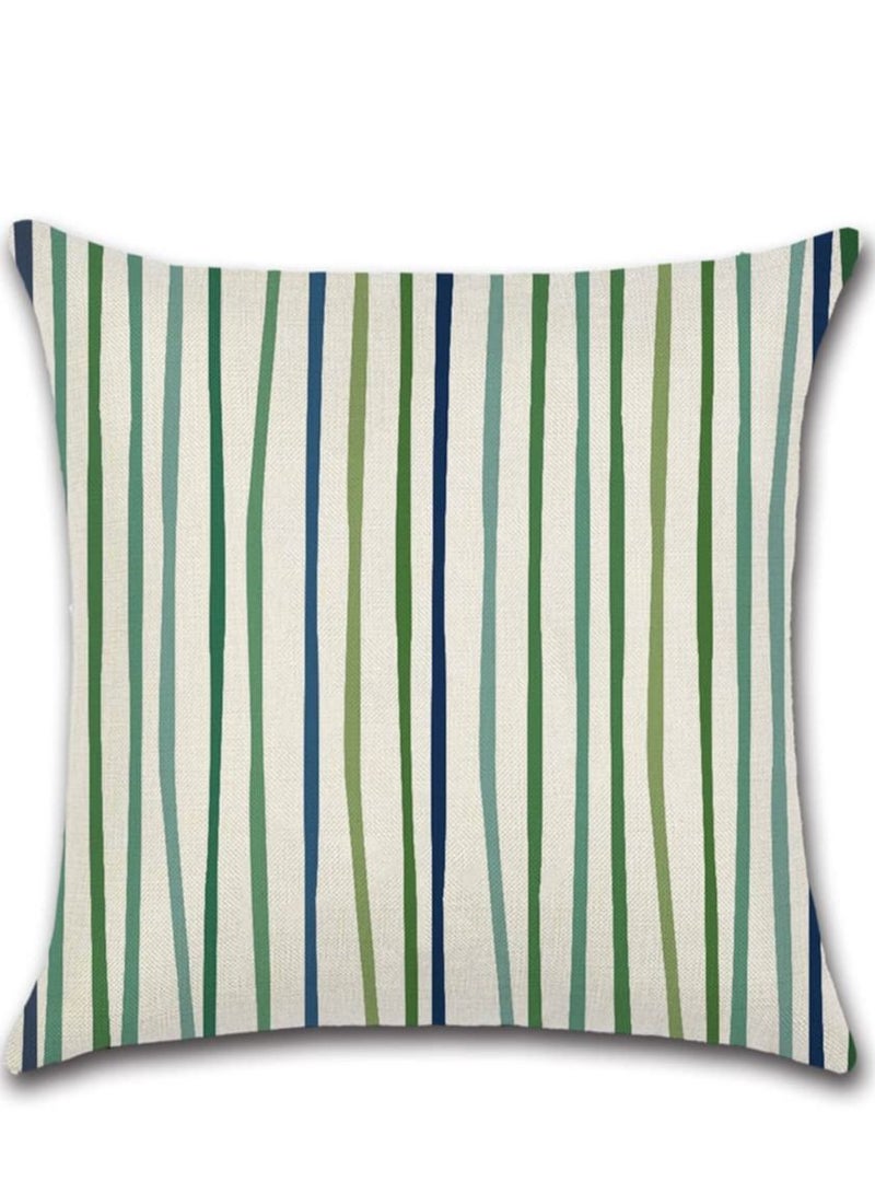 SYOSI Outdoor Decorative Cushion Covers 45x45 cm Waterproof Pillow Covers Tropical Leaf Outdoor Cushions Patio Garden Geometric Pillowcases for Bench Sofa Home Decor Set of 4 - Image 4