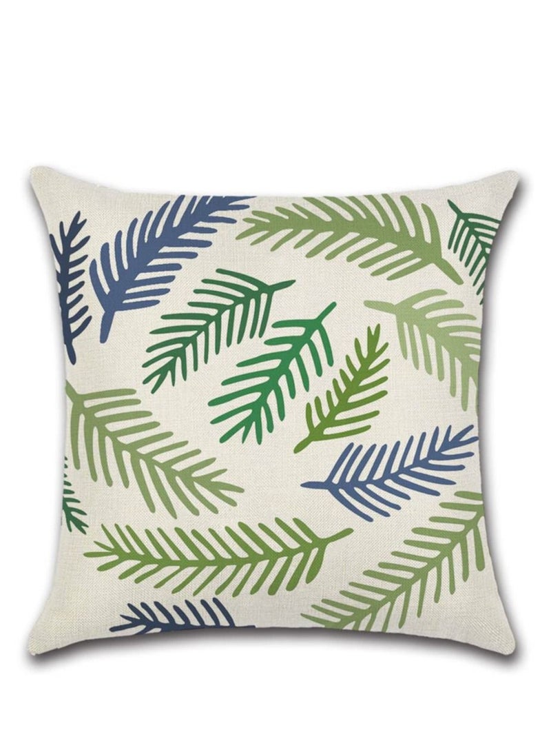 SYOSI Outdoor Decorative Cushion Covers 45x45 cm Waterproof Pillow Covers Tropical Leaf Outdoor Cushions Patio Garden Geometric Pillowcases for Bench Sofa Home Decor Set of 4 - Image 3