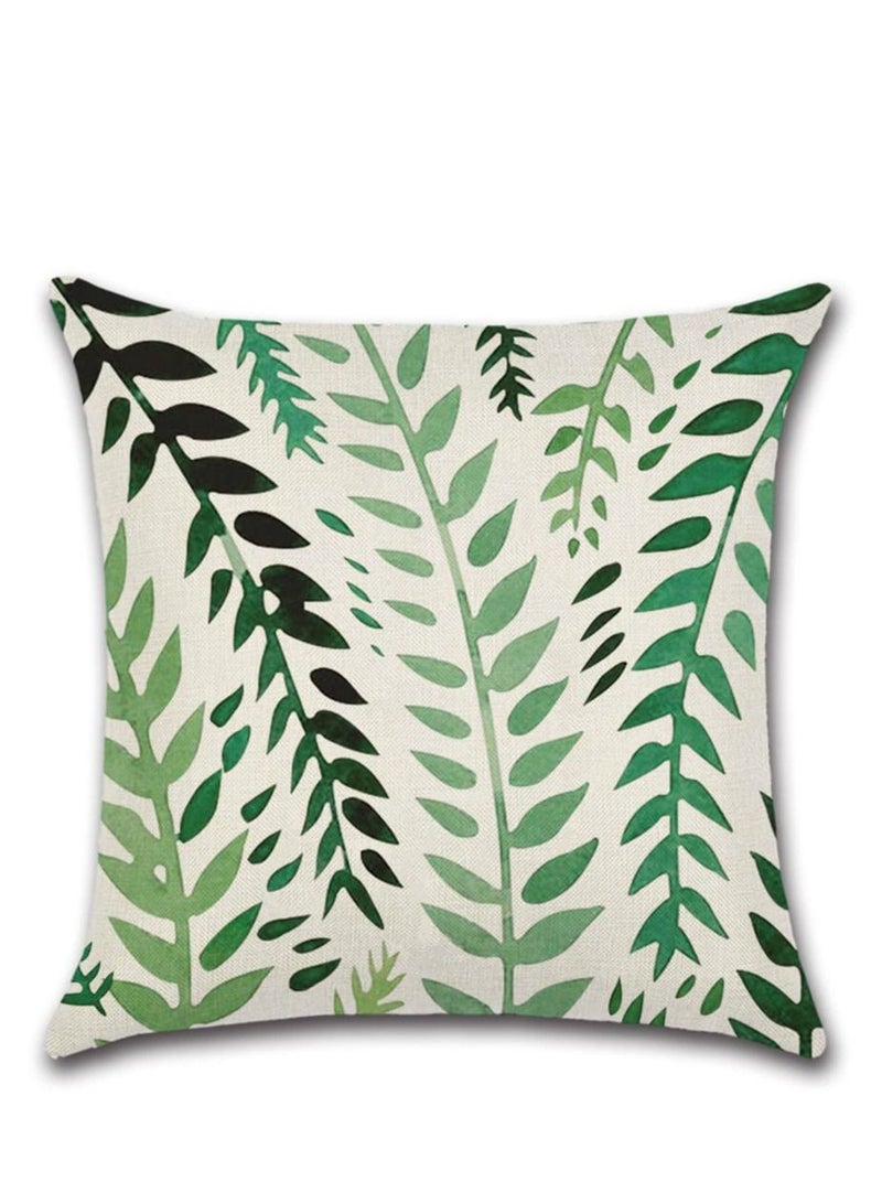 SYOSI Outdoor Decorative Cushion Covers 45x45 cm Waterproof Pillow Covers Tropical Leaf Outdoor Cushions Patio Garden Geometric Pillowcases for Bench Sofa Home Decor Set of 4 - Image 5