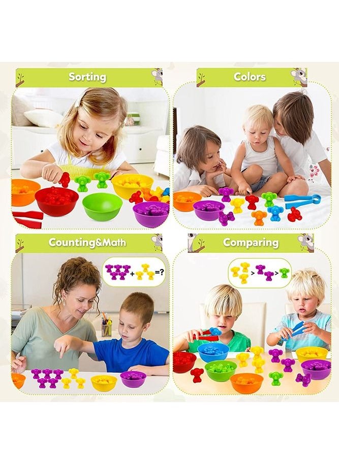 Bebiland - Kids Counting Koala Toys, Matching Game with Sorting Bowls for Preschool Learning Color Classification and Sensory Game Set - Image 1