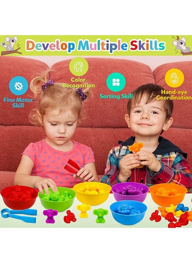 Bebiland - Kids Counting Koala Toys, Matching Game with Sorting Bowls for Preschool Learning Color Classification and Sensory Game Set - Image 1