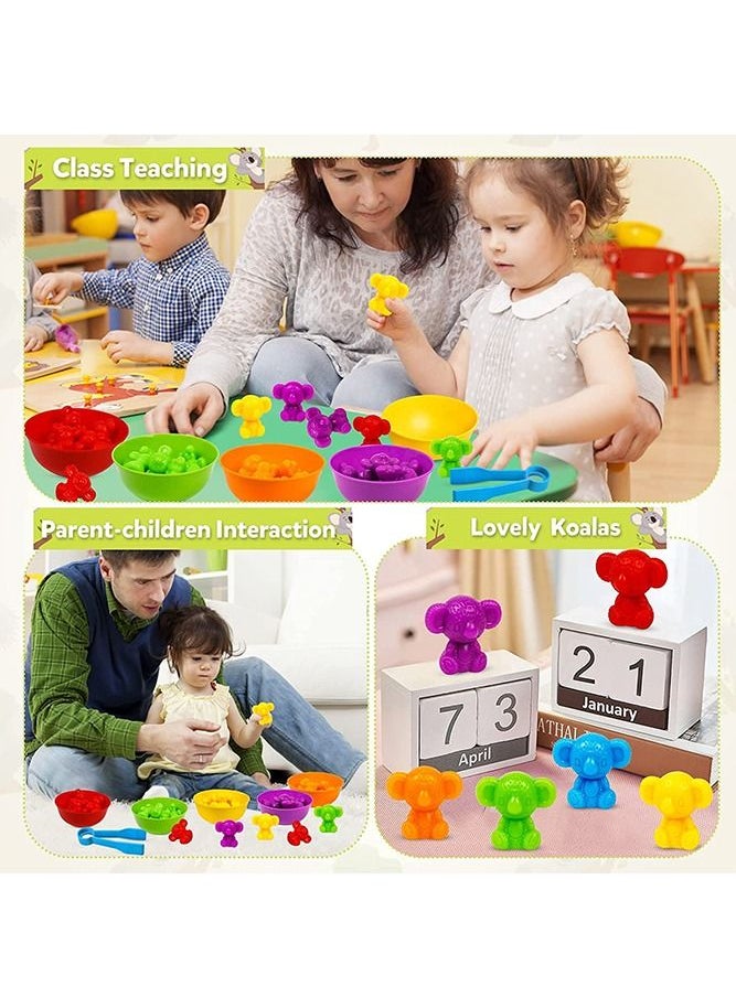 Bebiland - Kids Counting Koala Toys, Matching Game with Sorting Bowls for Preschool Learning Color Classification and Sensory Game Set - Image 1