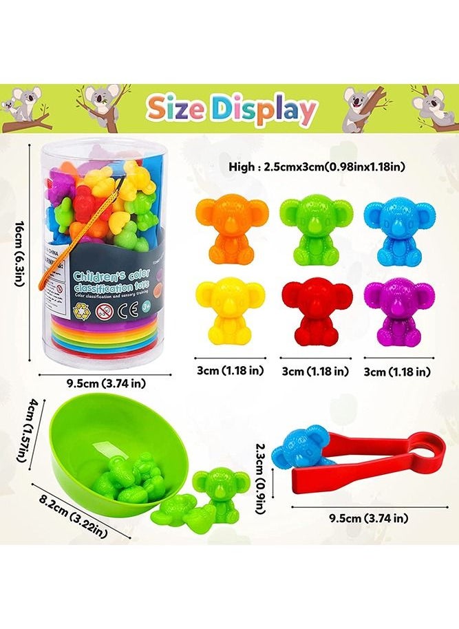 Bebiland - Kids Counting Koala Toys, Matching Game with Sorting Bowls for Preschool Learning Color Classification and Sensory Game Set - Image 1