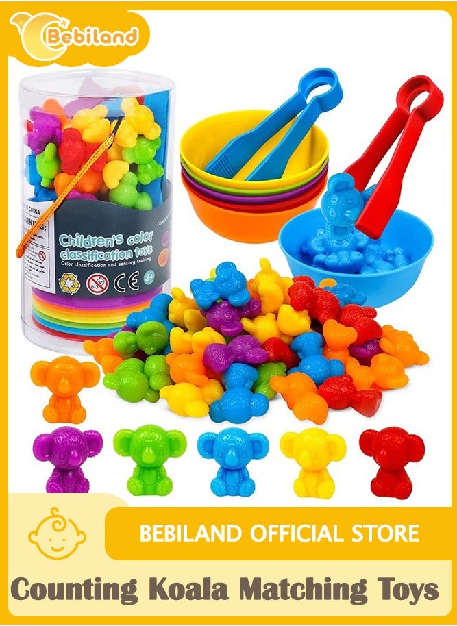 Bebiland - Kids Counting Koala Toys, Matching Game with Sorting Bowls for Preschool Learning Color Classification and Sensory Game Set - Image 1
