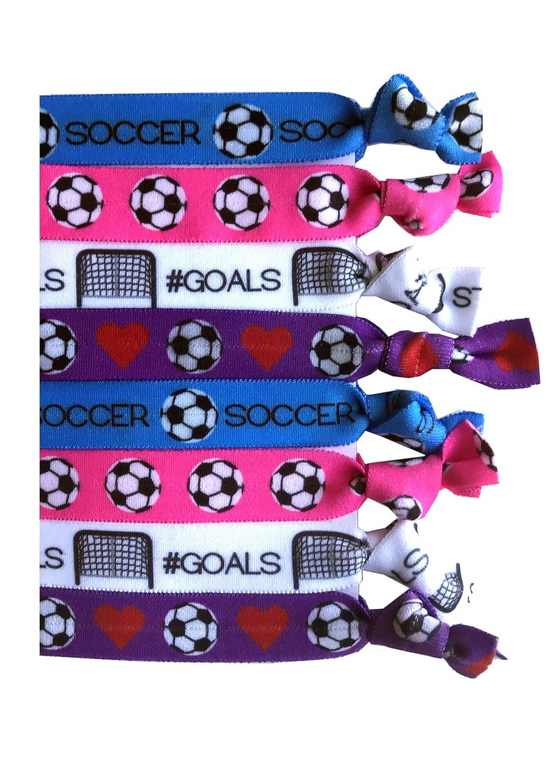 Sportigift Soccer Accessory Set - Hair Ties, Bracelets, and Balls for Girls, Boys, Women, Teams, and Coaches 