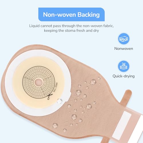 Heagimed 22 PCS Colostomy Bags, One Piece Ostomy Bag 15 mm-60 mm Cut to Fit Drainable Pouch with Closure for Ileostomy Stoma Care, Ostomy Supplies, Cut to Fit（Hook and Loop Closure） - Image 4